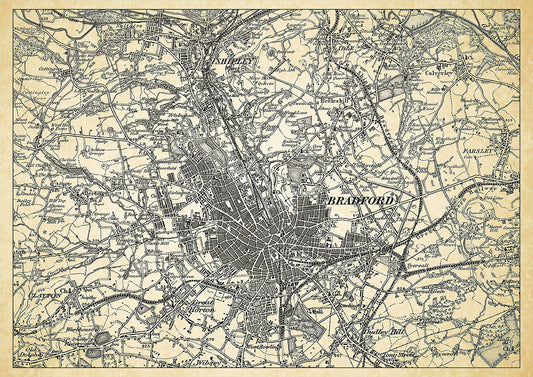 Bradford  in 1898, showing the town and the surrounding area