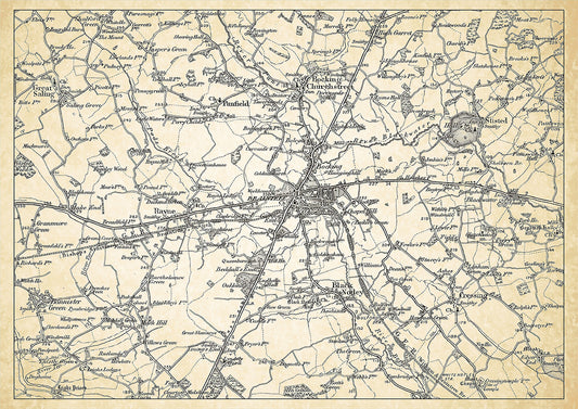 Braintree in 1898, showing the town and the surrounding area