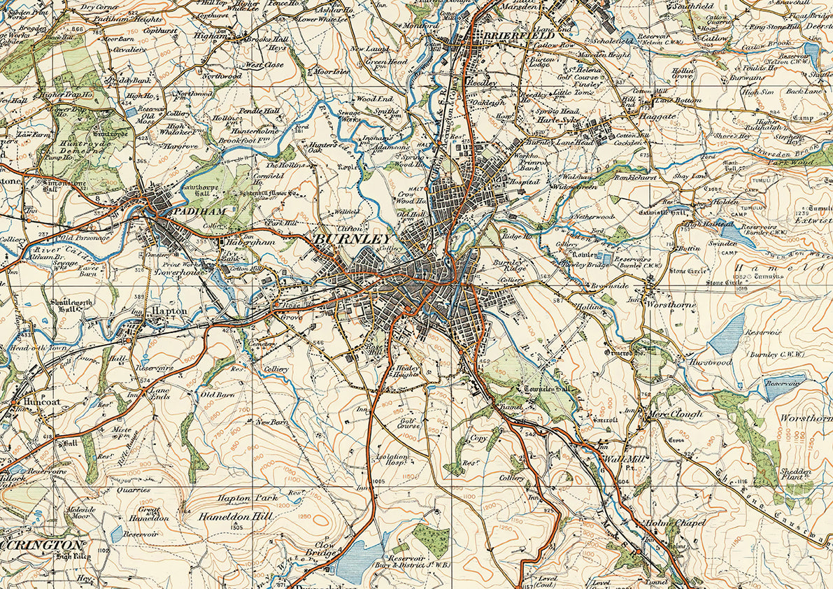 Burnley Postcode Map Burnley, Lancashire 1920 – Old Map Downloads