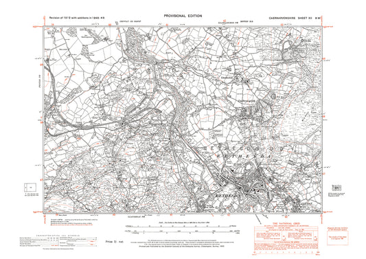 Bethesda, Cae-llwyn-grydd, Llanllechid, old map Caernarvon 1949: 12NW