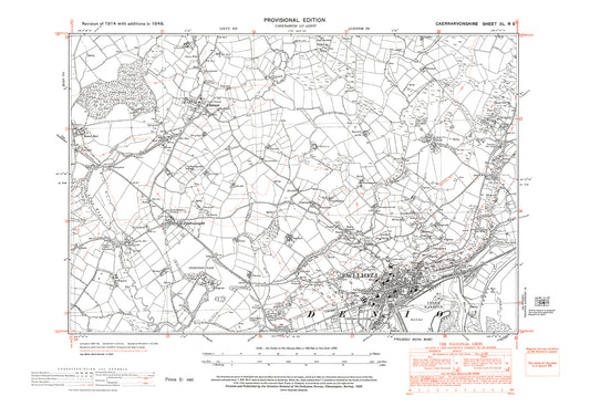 Pwllheli, Llannor, Efail-newydd, old map Caernarvon 1948: 40NE