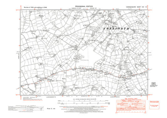 Aberporth (south), Blaenporth, Blaenannerch, old map Cardigan 1948: 30SE