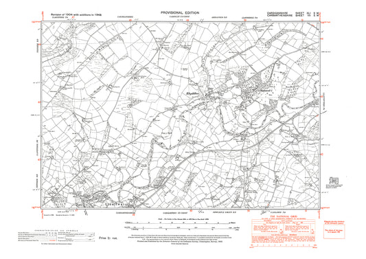 Rhyddlan, old map Cardigan 1948: 41SW