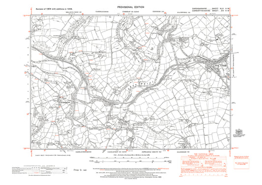 Pont Tywely, old map Cardigan 1948: 46NW