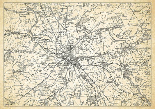 Carlisle in 1898, showing the town and the surrounding area