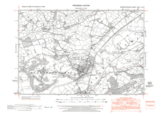 Llandilo, old map Carmarthen 1948: 33SE