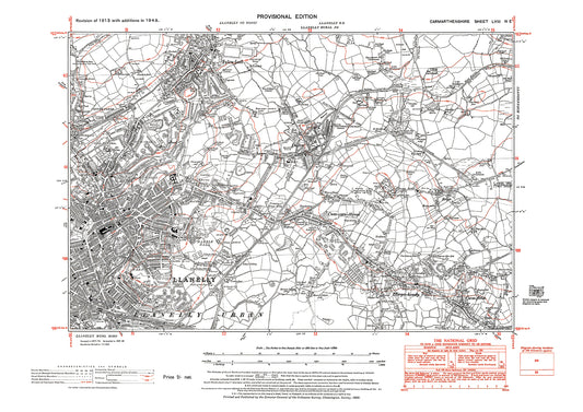 Llanelly, Felin-foel, Dafen, Llwyn-hendy, old map Carmarthen 1948: 58NE