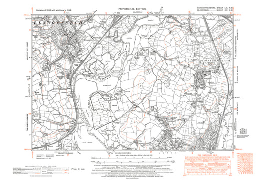 Llangennech, old map Carmarthen 1948: 59NW