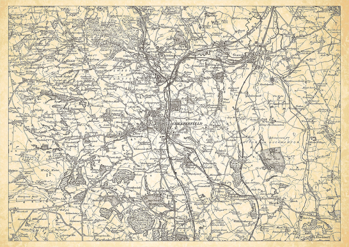 Chesterfield in 1898, showing the town and the surrounding area – Old ...