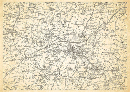 Colchester in 1898, showing the town and the surrounding area