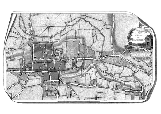 Street Plan of Colchester, Essex 1777