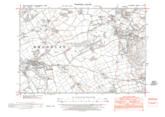 Rhuddlan, Dyserth, old map Flintshire 1949: 4NE