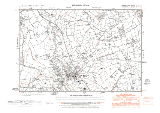 St Asaph, old map Flintshire 1949: 4SE