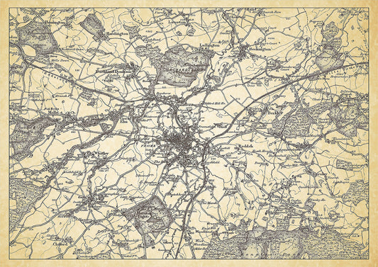 Frome in 1898, showing the town and the surrounding area