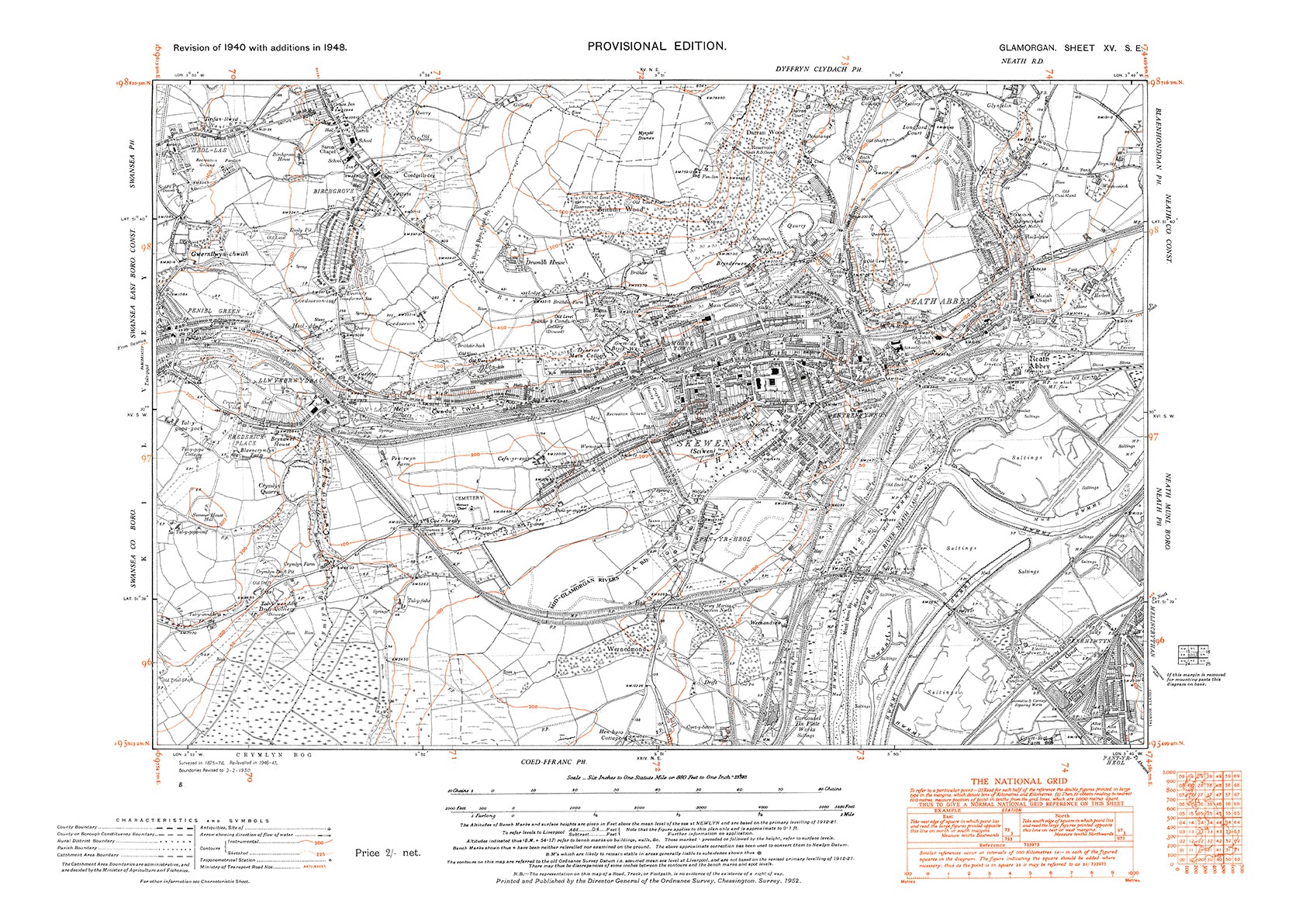 Neath Postcode Map Neath Abbey, Skewen, old map Glamorgan 1948: 15SE – Old Map Downloads