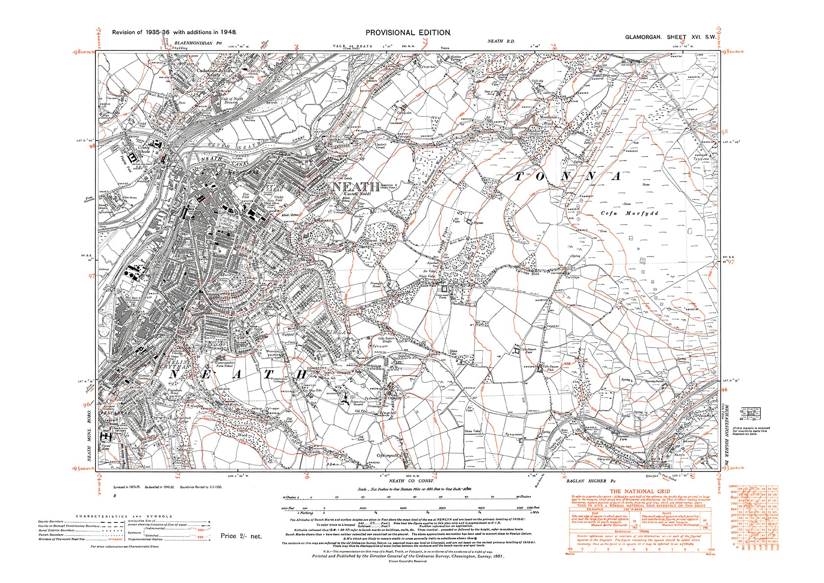 Neath Postcode Map Neath, old map Glamorgan 1948: 16SW – Old Map Downloads