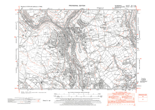 Bargoed, Gilfach, old map Glamorgan 1948: 20NW