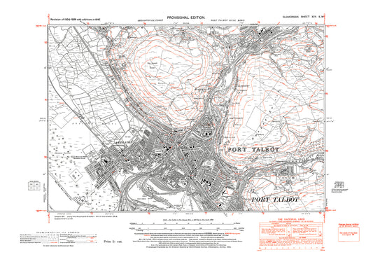 Port Talbot, Cwmavon south, old map Glamorgan 1948: 25SW