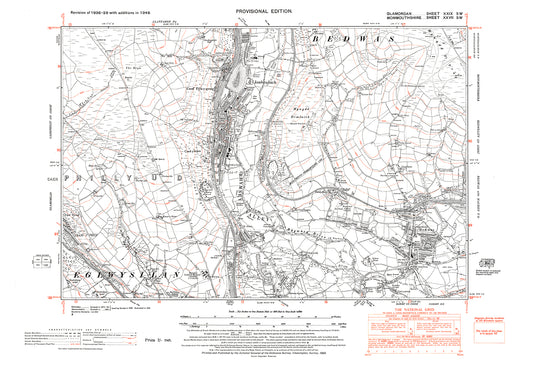 Llanbradach, Pwll-y-pant, old map Glamorgan 1948: 29SW
