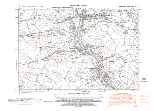 Ely Valley, Tonyrefail, Thomastown, old map Glamorgan 1948: 35NE