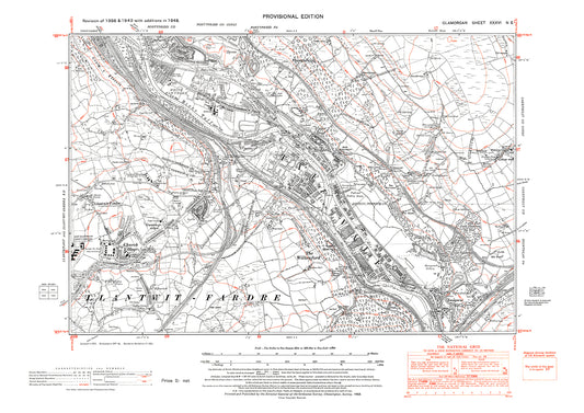 Taff Vale, Hawthorn, Upper Boat, old map Glamorgan 1948: 36NE