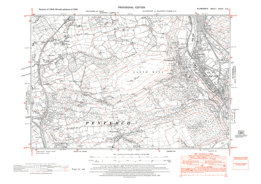 Taff's Well, Pen-y-garn, old map Glamorgan 1948: 36SE
