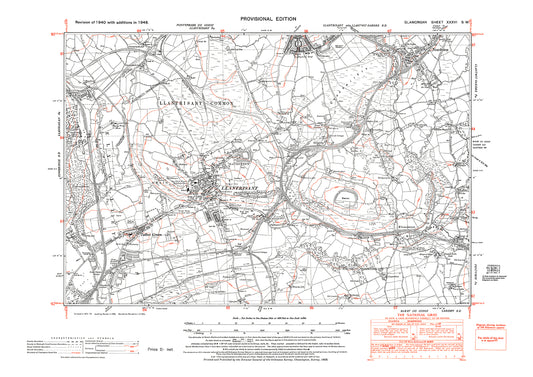 Llantrisant, old map Glamorgan 1948: 36SW