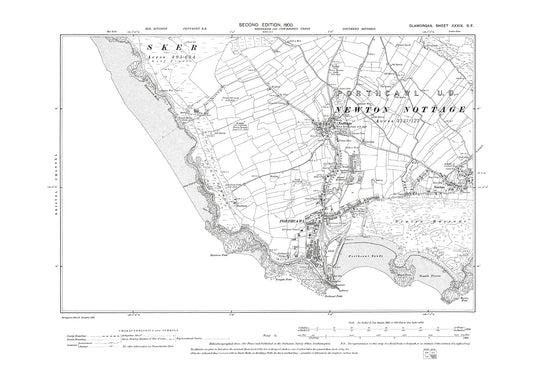 Porthcawl, Nottage, old map Glamorgan 1900: 39SE