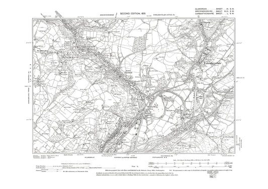 Ystalyfera north, old map Glamorgan 1901: 3SW
