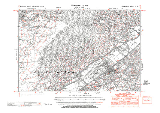 Resolven, Melin Court, old map Glamorgan 1948: 9SE