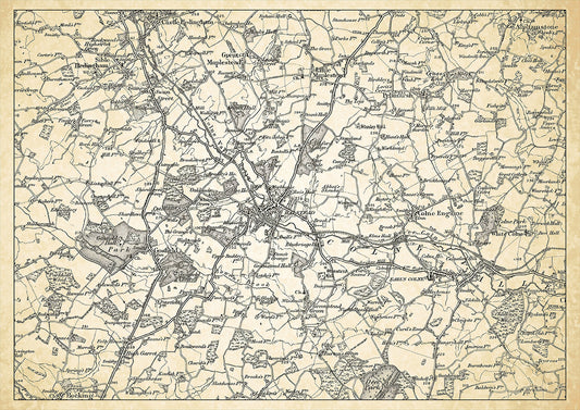 Halstead in 1898, showing the town and the surrounding area