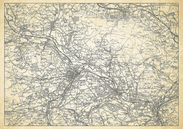 Keighley in 1898, showing the town and the surrounding area – Old Map ...