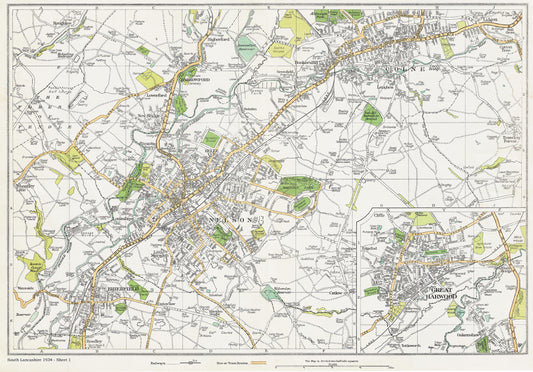 Lancashire (south) 1934 Series - Nelson, Colne and Brierfield area, with an insert of Great Harwood - sheet 1