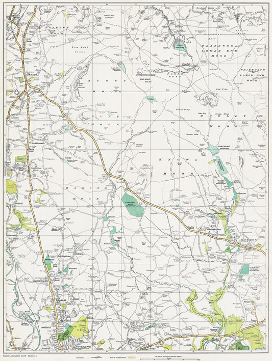 Lancashire (south) 1934 Series - Edenfield, Ramsbottom (east), Shuttleworth, Bury (north), Walmersley, Norden, Wolstenholme area - sheet 15
