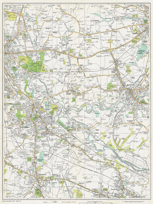 Lancashire (south) 1934 Series - Bolton (E), Bury (W), Breightmet, Ainsworth, Black Lane, Radcliffe, Outwood Gate, Kearsley, Little Lever, Darcy Lever, Farnworth, Walkden, Swinton (N), Pendlebury (N) area - sheet 23