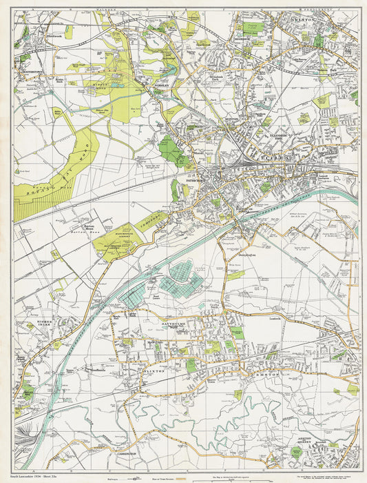Lancashire (south) 1934 Series - Eccles, Salford (west) area - sheet 33a