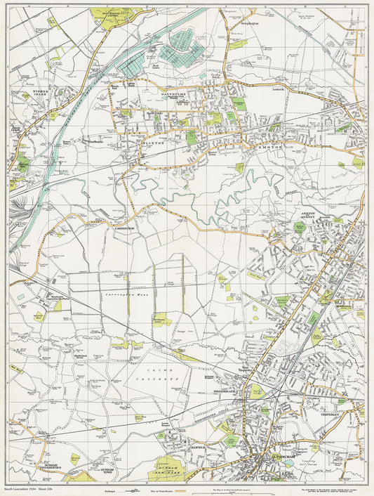 Lancashire (south) 1934 Series - Altrincham (north), Davyhulme area - sheet 33b