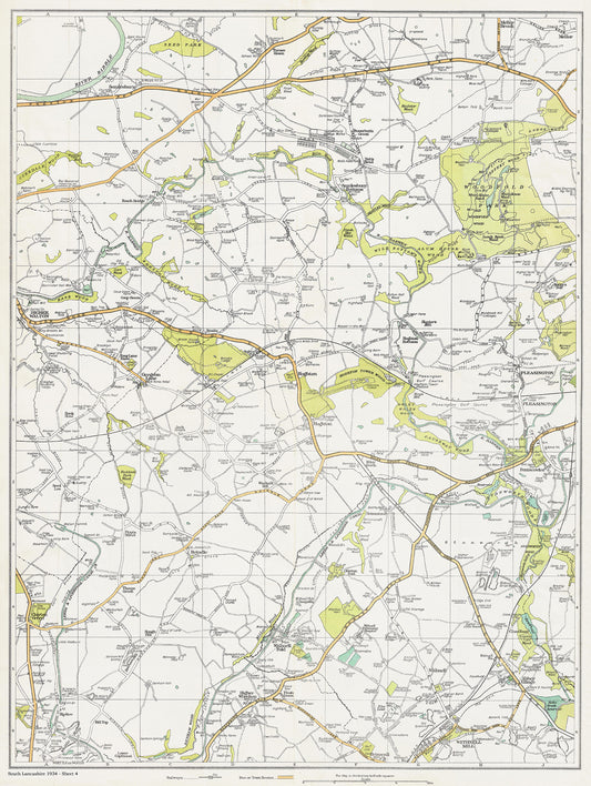 Lancashire (south) 1934 Series - Samlesbury, Samlesbury Bottoms, Roach Bridge area - sheet 4