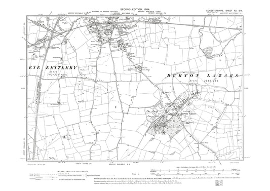 Melton Mowbray (south), Burton Lazars - Leicestershire in 1904 : 20SW