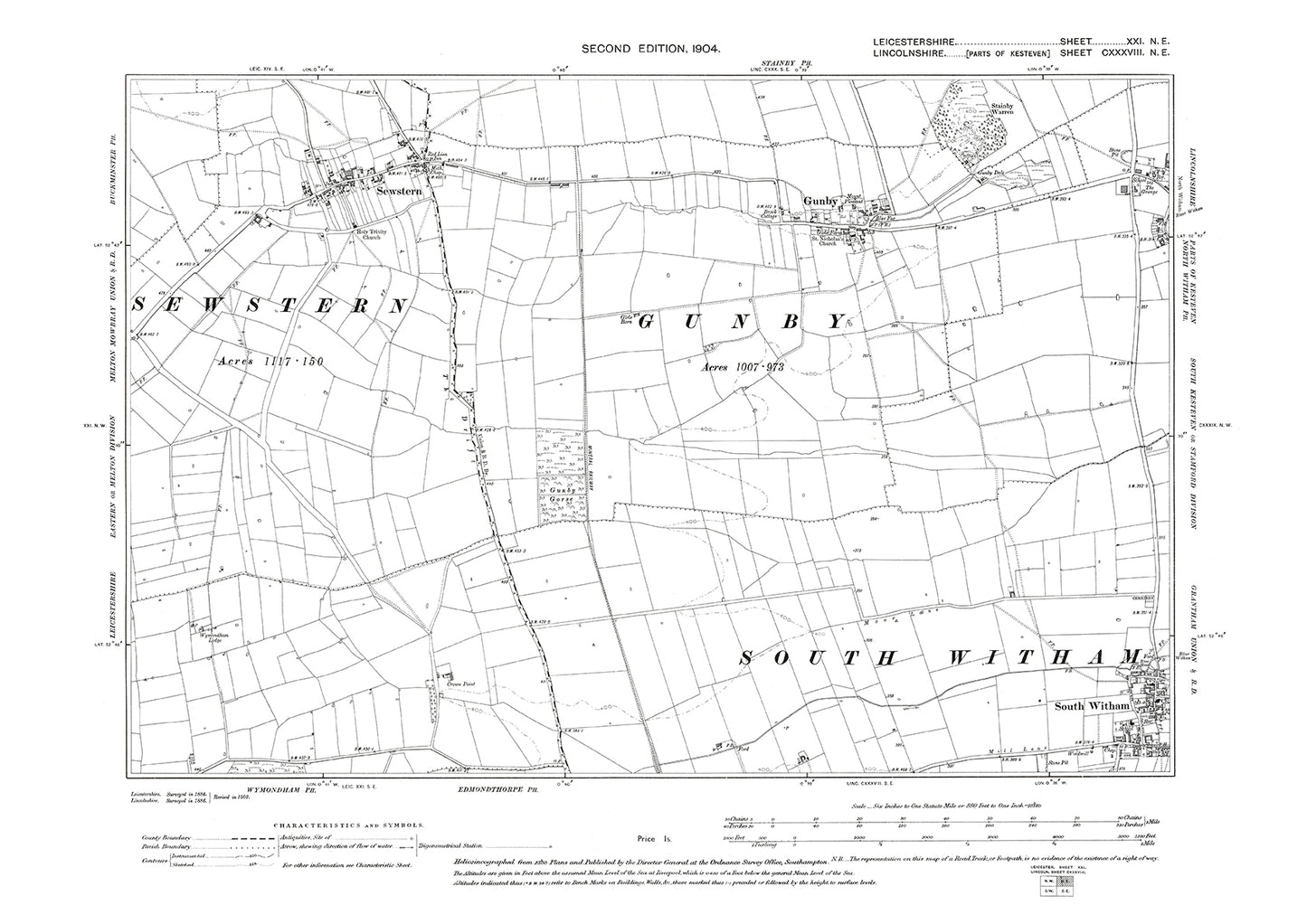 Sewstern - Leicestershire in 1904 : 21NE