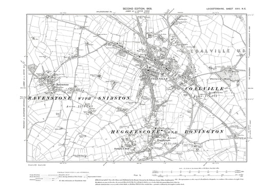 Coalville, Hugglescote, Ravenstone - Leicestershire in 1903 : 23NE