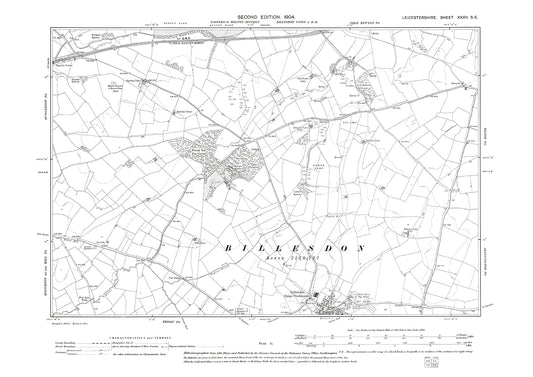 Billesdon (north) - Leicestershire in 1904 : 32SE