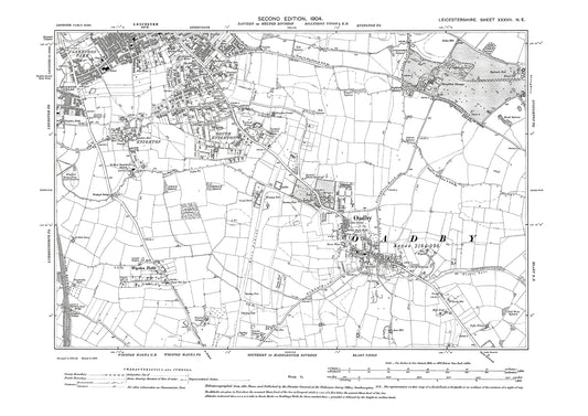 Leicester (southeast), Oadby - Leicestershire in 1904 : 37NE