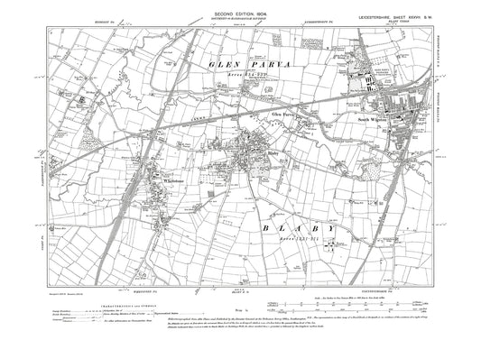 South Wigston, Blaby, Whetstone, Glen Parva - Leicestershire in 1904 : 37SW