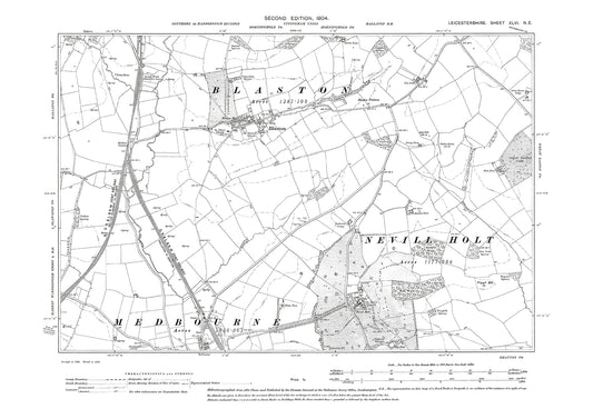 Blaston, Medbourne (north), Neville Holt - Leicestershire in 1904 : 46NE
