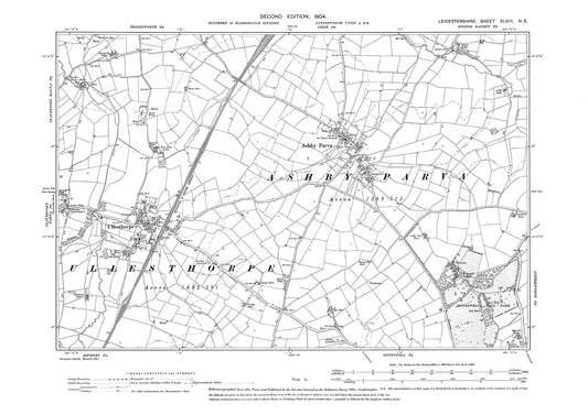Ashby Parva, Ullesthorpe - Leicestershire in 1904 : 48NE