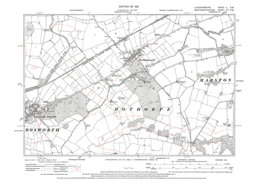 Theddingworth, Husbands Bosworth (east) - Leicestershire in 1931 : 50SW