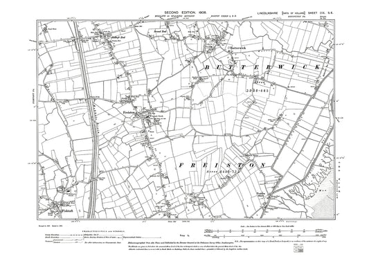 Butterwick, Freiston, Fishtoft, Halftoft End, Lincolnshire in 1906 : 109SE