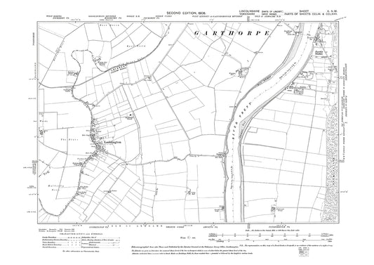 Luddington, Burton Stather, Lincolnshire in 1908 : 10NW