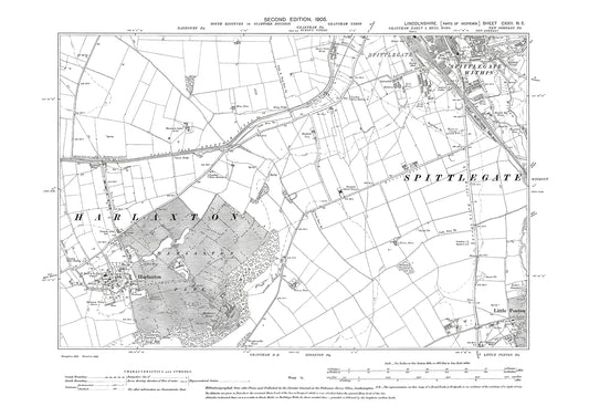 Grantham (south), Spittlegate, Harlaxton, Lincolnshire in 1905 : 122NE